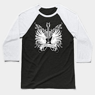 'Carpe Diem Guitar with Wings' Cool Rock n Roll Gift Baseball T-Shirt